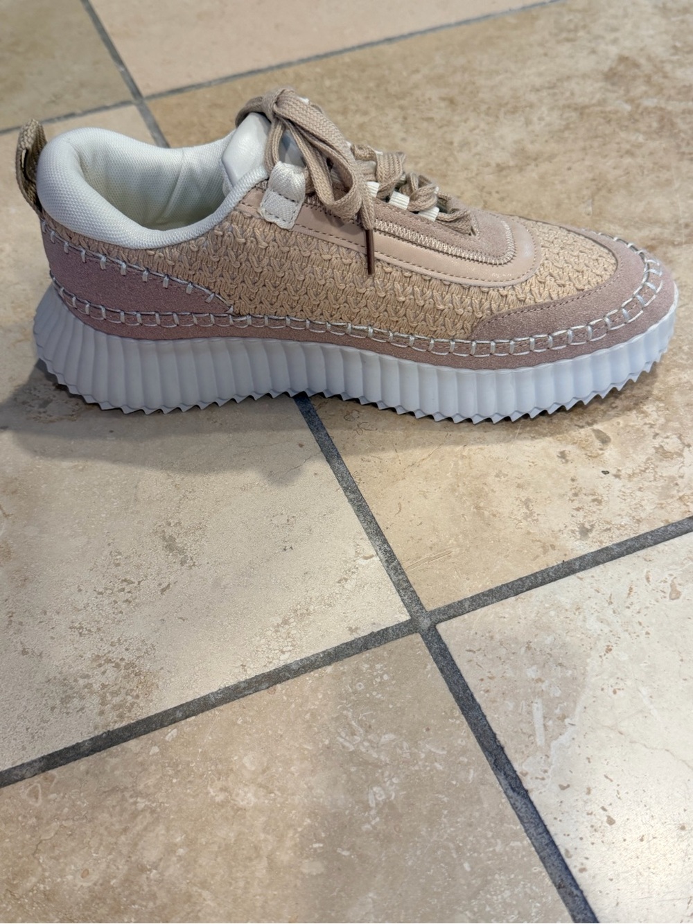 Woven Platform Sneakers in Blush Beige - Picture 11 of 11